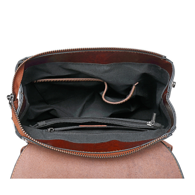 Sac à dos vintage en cuir véritable ZAHA ZAHA