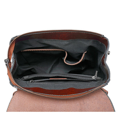 Sac à dos vintage en cuir véritable ZAHA ZAHA